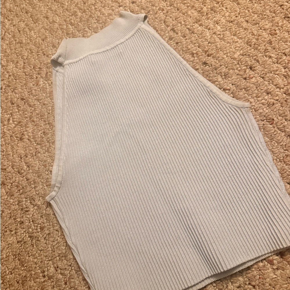 Babaton Light Blue Ribbed Tank Top - Picture 3 of 6